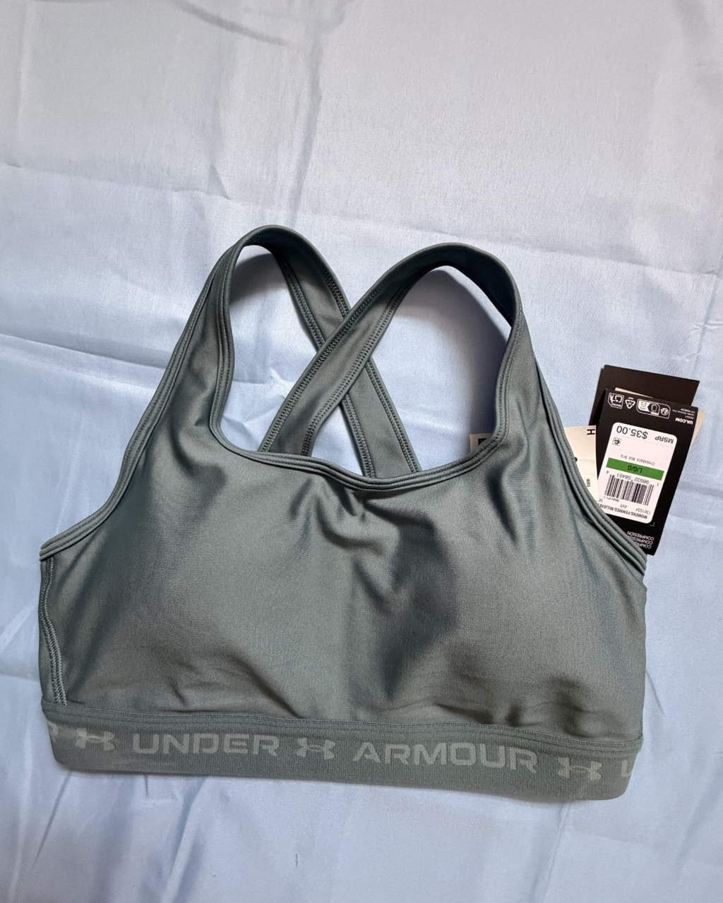 Under Armour Crossback Sports Bra - Gris Mineral