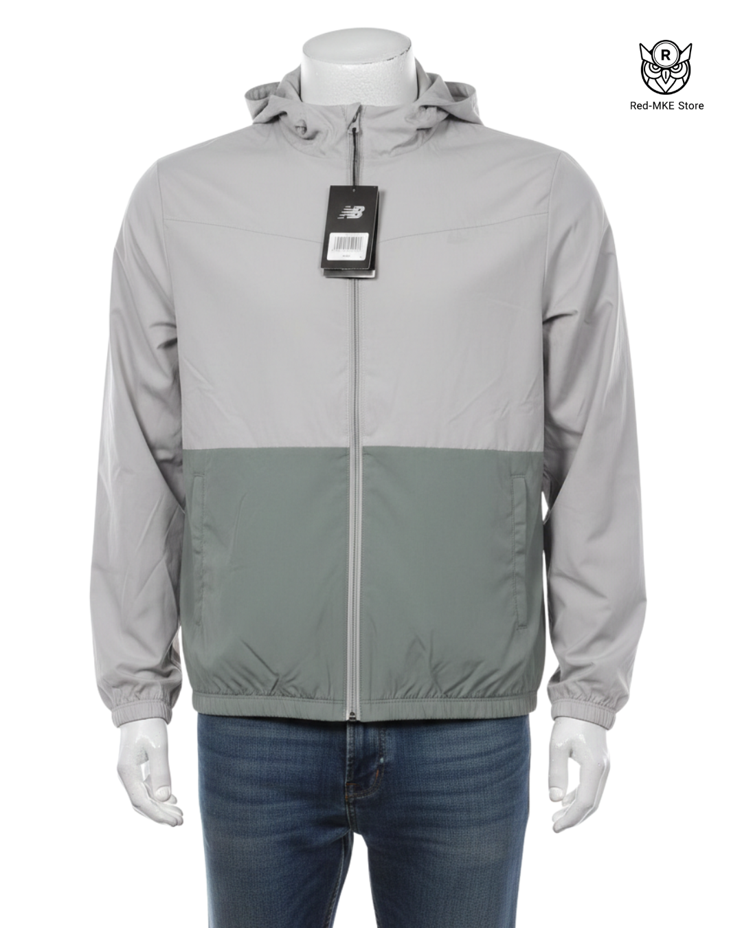 Chaqueta Ligera Crop - Minimalist Two-Tone Design (Gris/Crema)