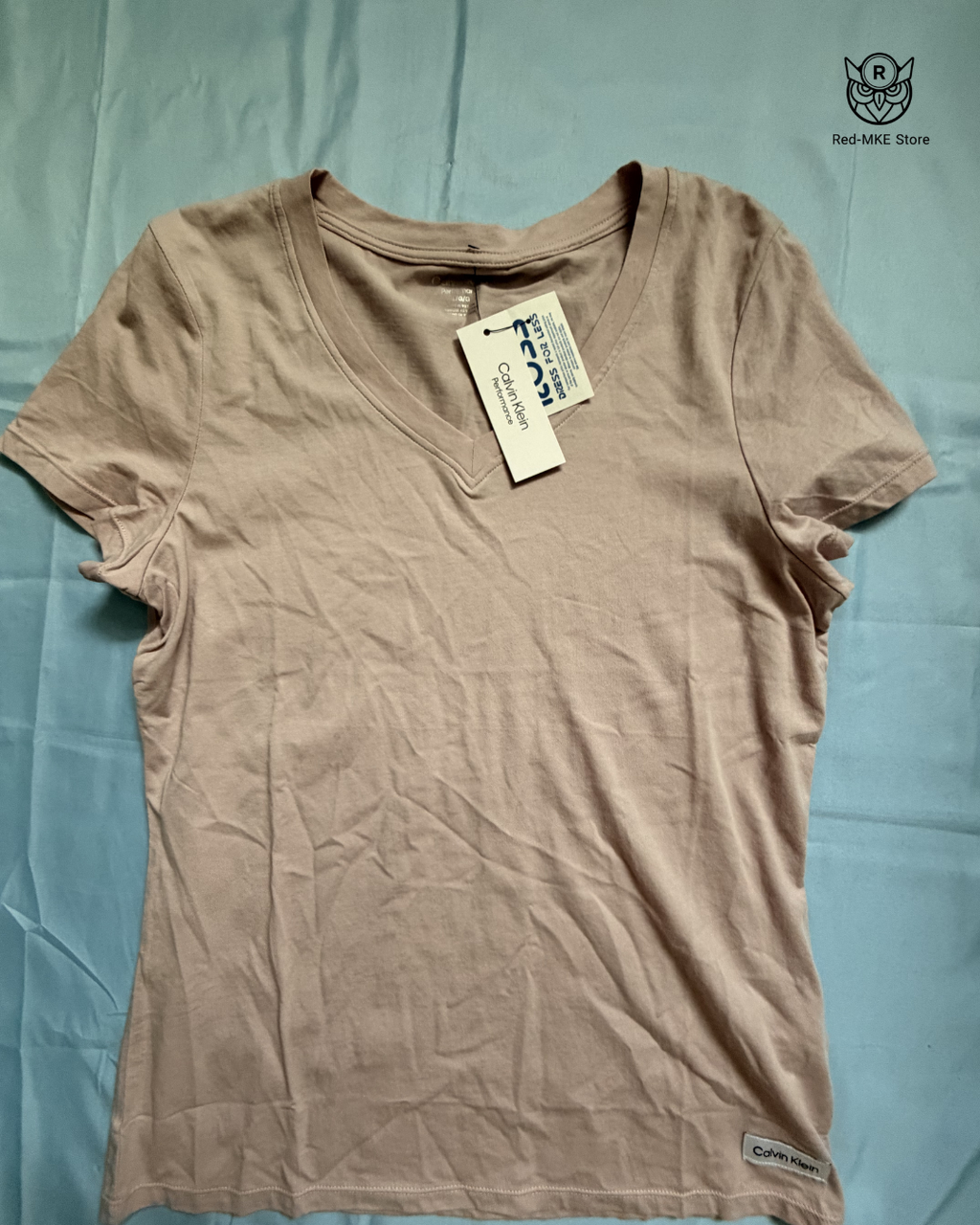 Camiseta Calvin Klein Performance - Cuello en V (Rosa Nude)