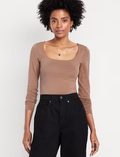 Top Essential de Manga Larga – Mocha Square Neck