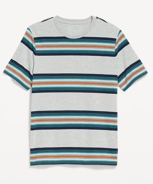 Camiseta Casual a Rayas Horizontales – Multicolor Striped Tee