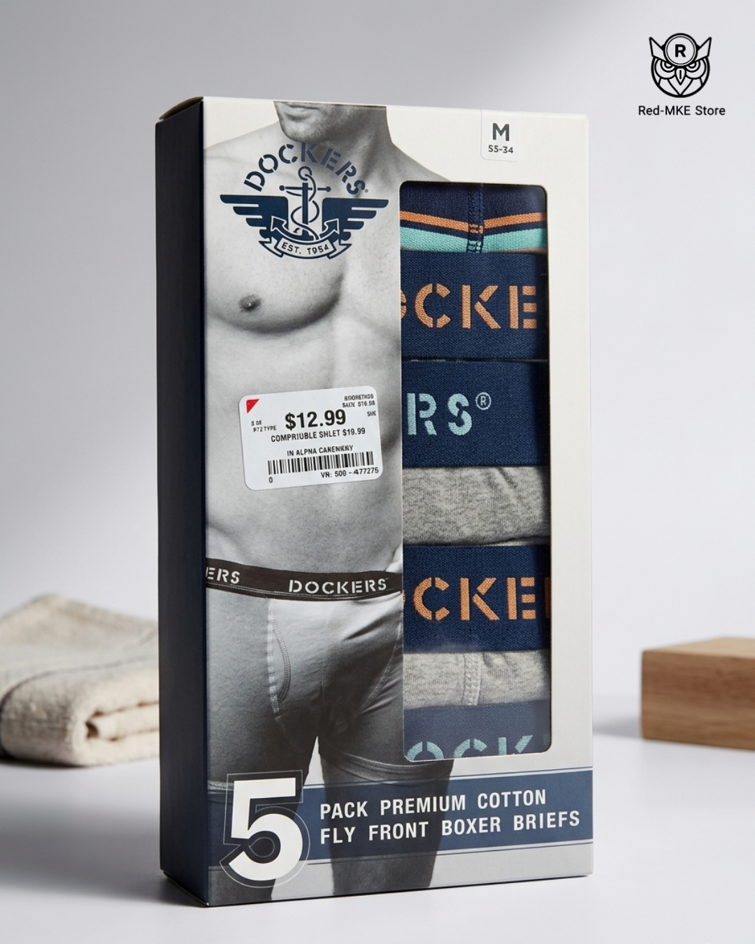 Pack de 5 Bóxers Dockers Premium Cotton – Confort Clásico & Soporte Superior