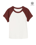 Camiseta Old Navy - Vintage Baseball Raglan Tee (Blanco/Burdeos)