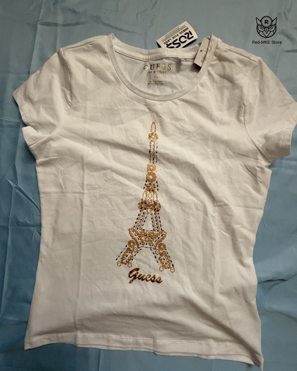 Camiseta Guess - Eiffel Tower Sparkle (Blanca)