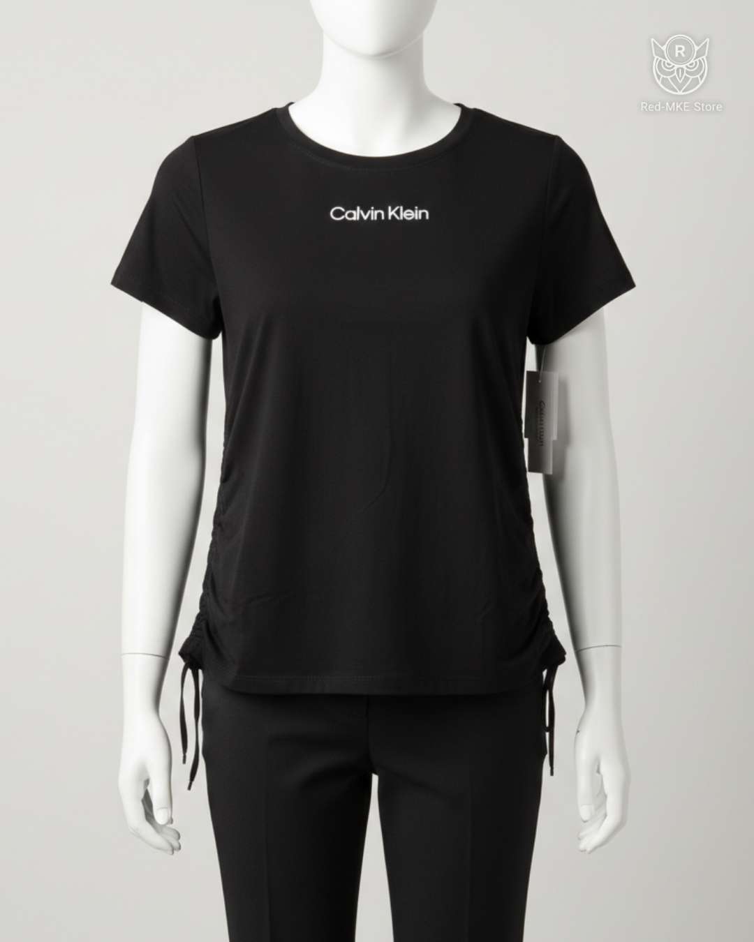 Camiseta Calvin Klein Performance – Black Ruched Active Tee