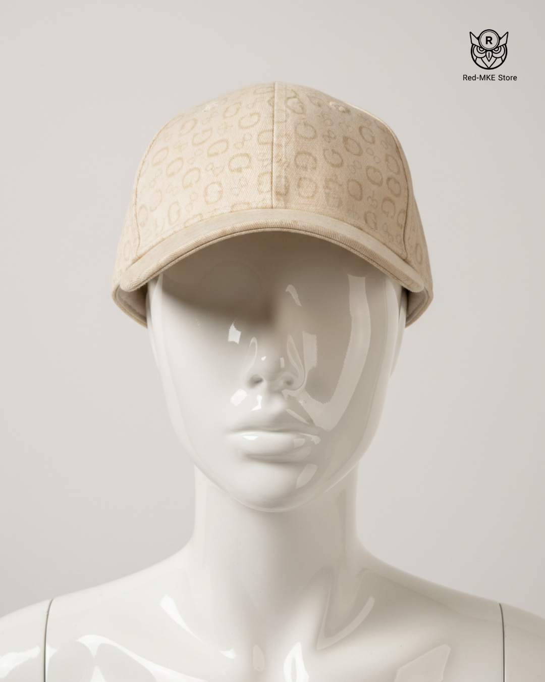 Gorra Guess - Monogram Logo Canvas Cap (Beige Crema)