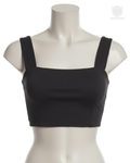 Crop Top Minimalista – Essential Black Square Neck