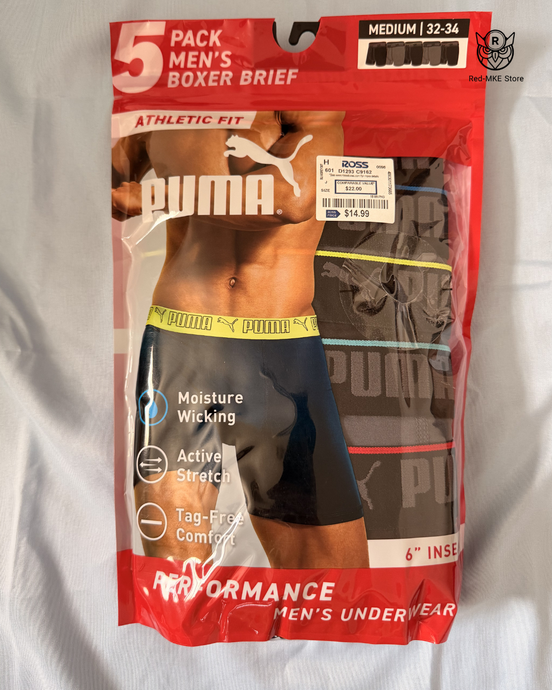 Pack de 5 Bóxers Puma - Performance Athletic Fit