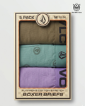 Pack de 5 Bóxers Volcom Fly-Front Cotton Stretch – Estilo Alternativo & Confort Premium