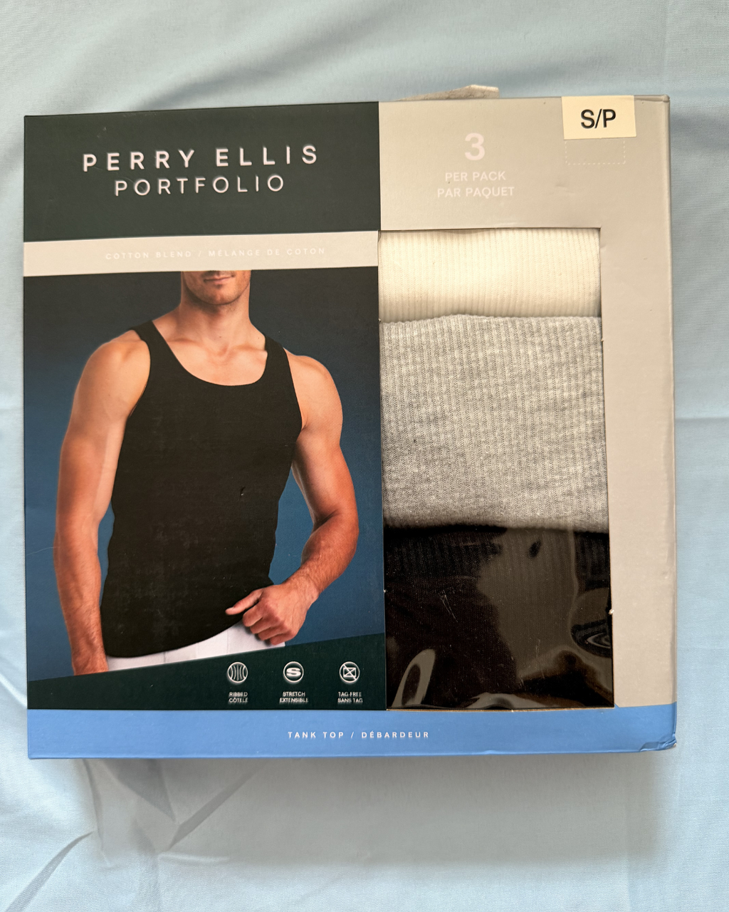 Pack de 3 Camisetas de Tirantes Perry Ellis Portfolio - Cotton Blend Essentials