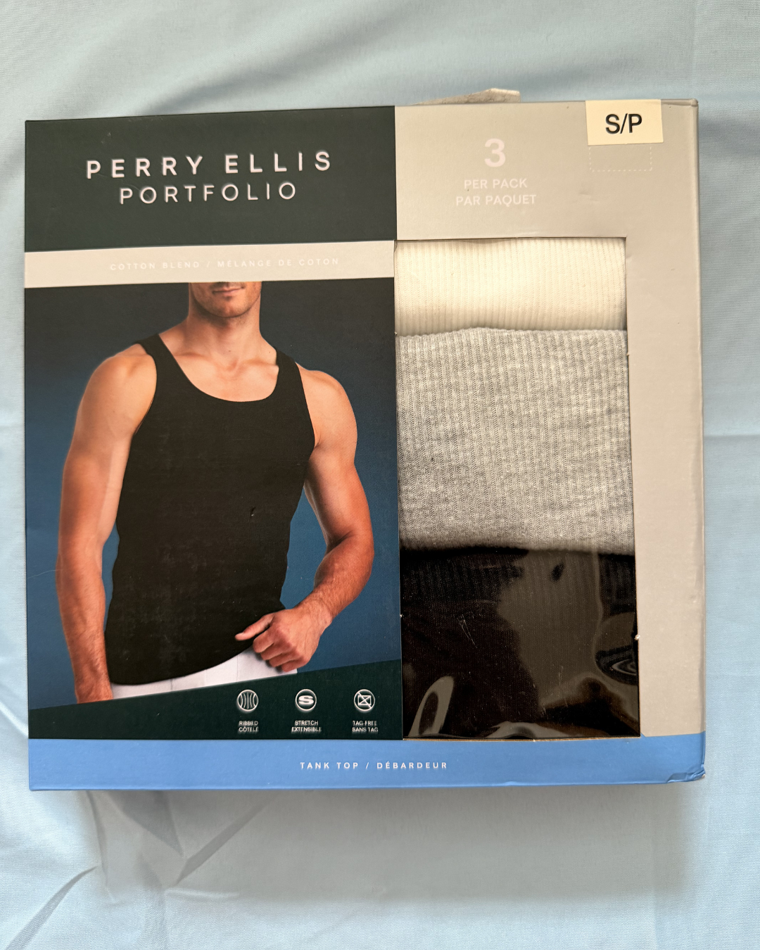 Pack de 3 Camisetas de Tirantes Perry Ellis Portfolio - Cotton Blend Essentials