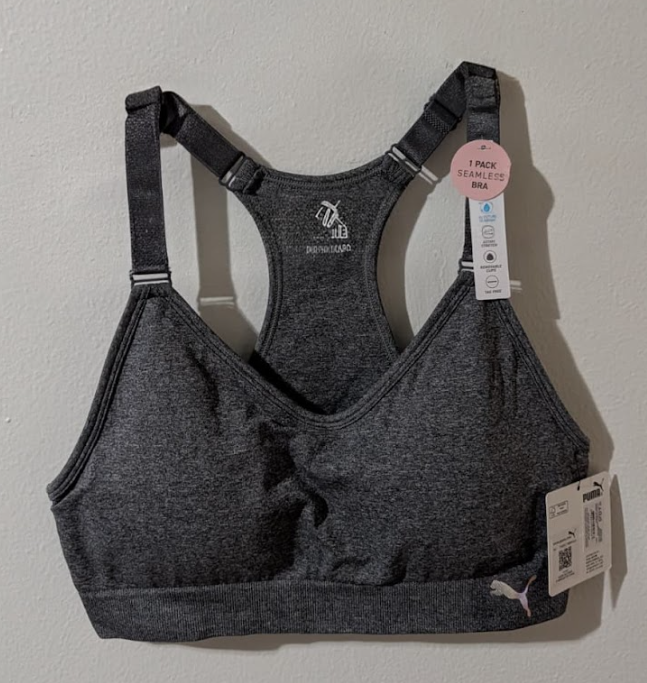 PUMA Seamless Sports Bra – Graphite Grey Performance