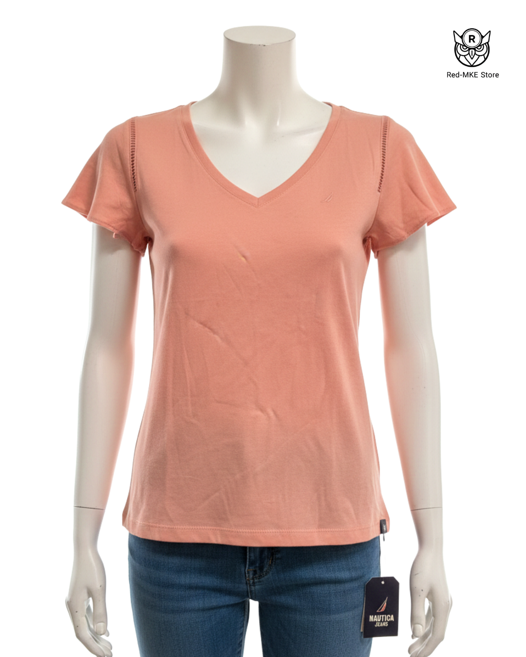 Camiseta Cuello V Rosado Oscuro