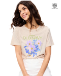Camiseta Beige Cuello Redondo