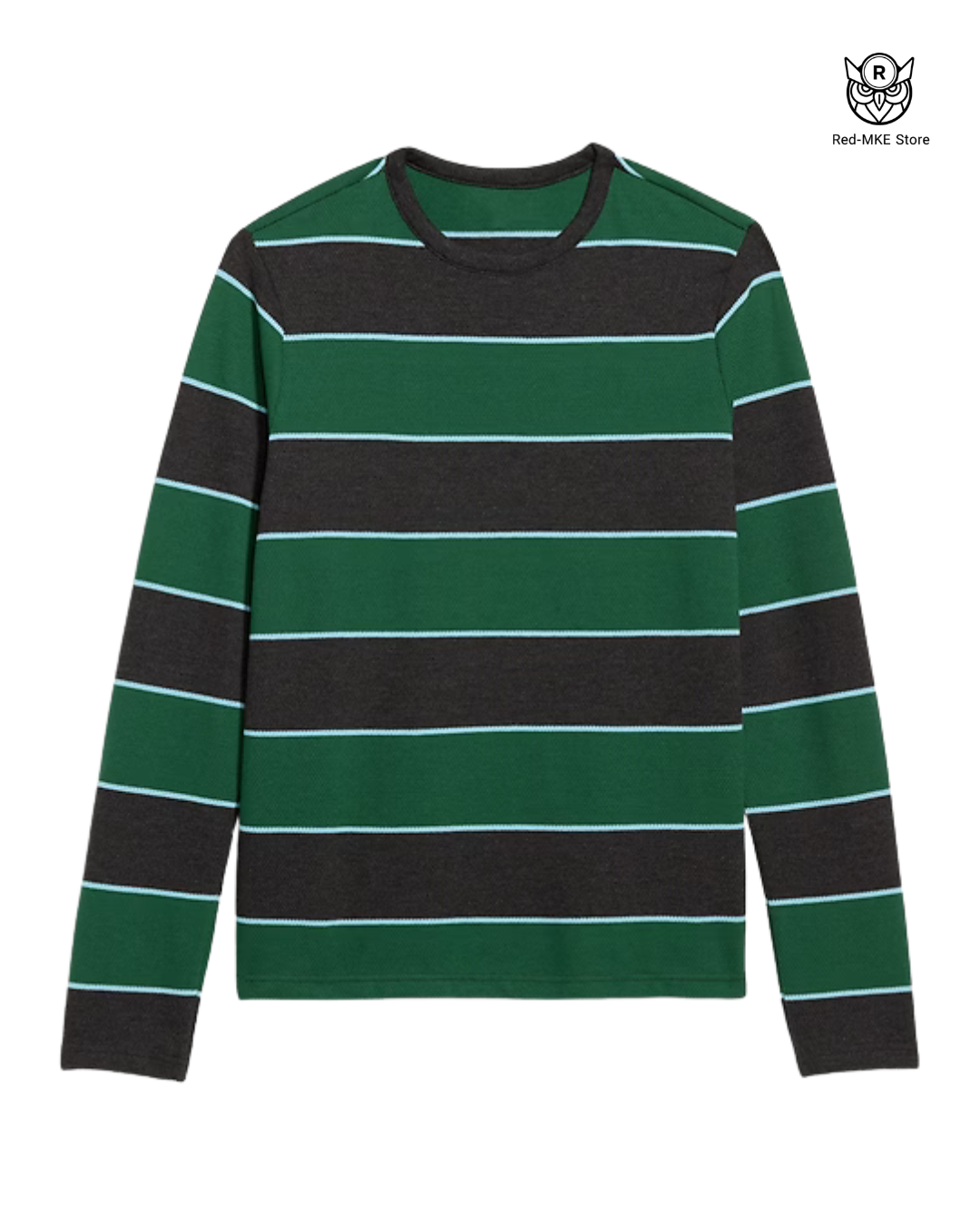 Sueter Verde con Gris Cuello Redondo Manga Larga