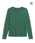 Camiseta Verde  Cuello Redondo Manga Larga