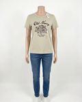Camiseta beige rosas
