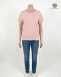 Camiseta rayas blanco con rosado