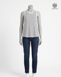 Blusa tirantes blanca rayas negras