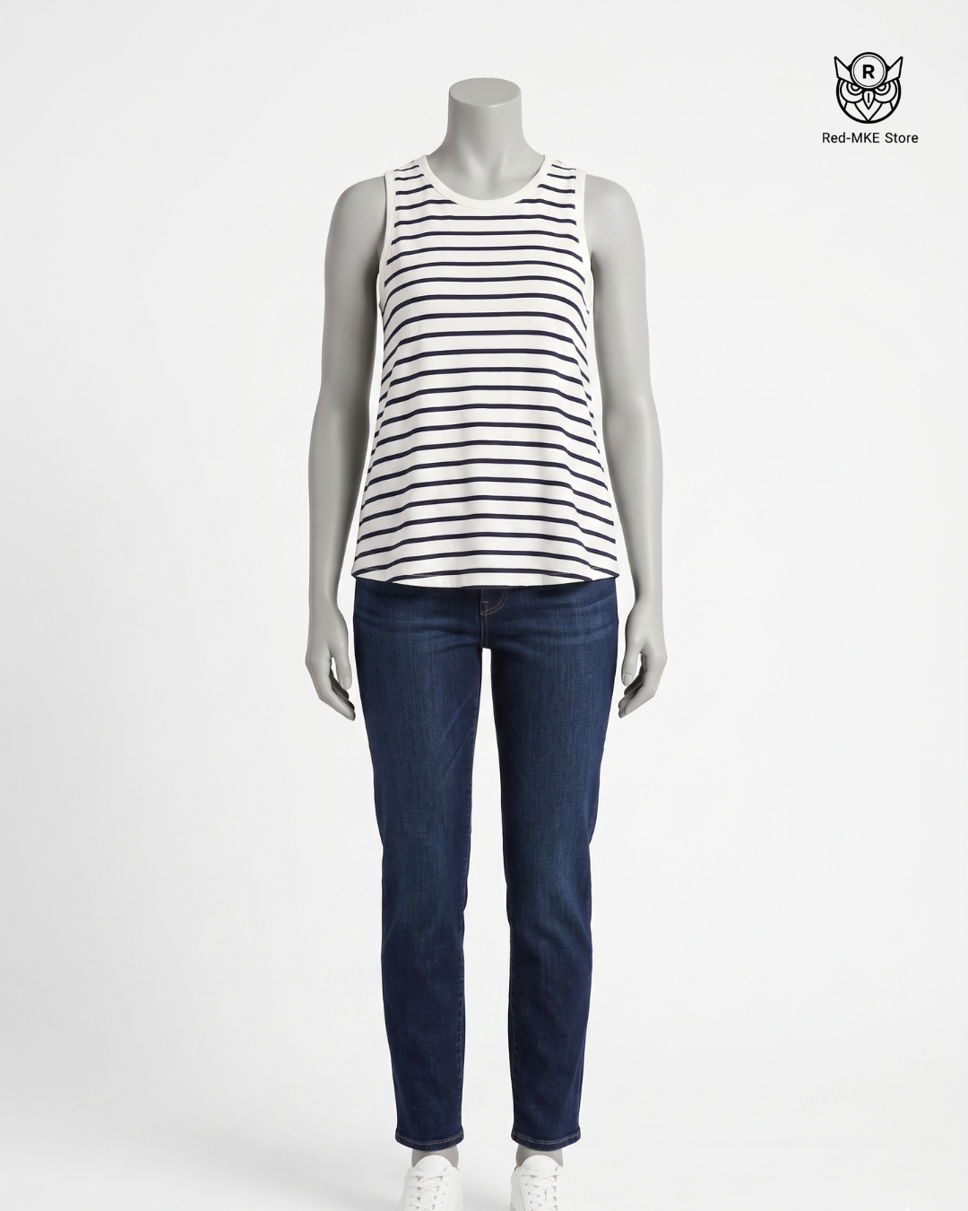 Blusa tirantes blanca rayas negras