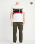 Camiseta crema rayas en pecho