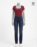 Blusa vino cuello redondo
