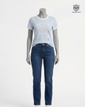 Camiseta celeste flores