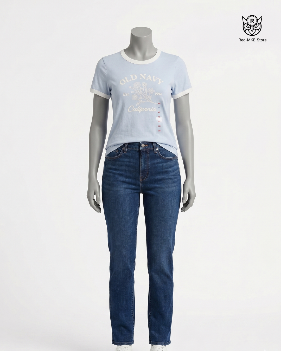 Camiseta celeste flores