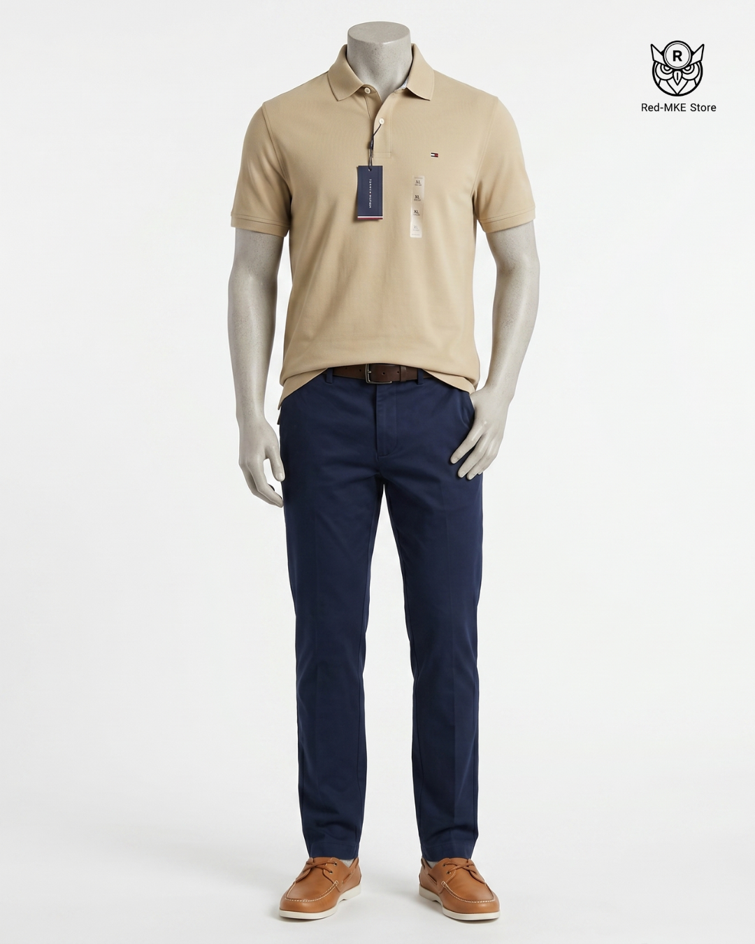 Camisa tipo polo beige