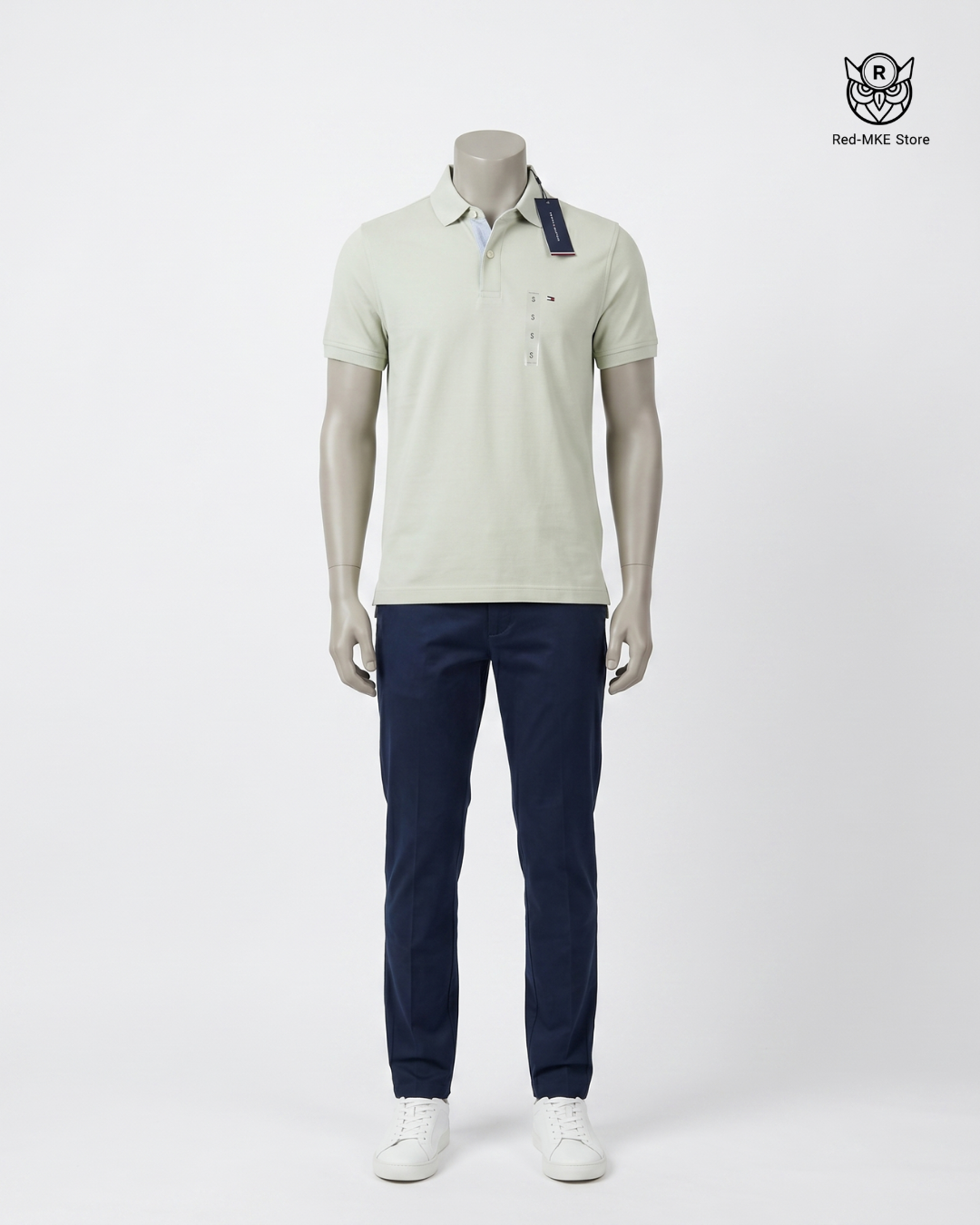 Camisa tipo polo verde claro