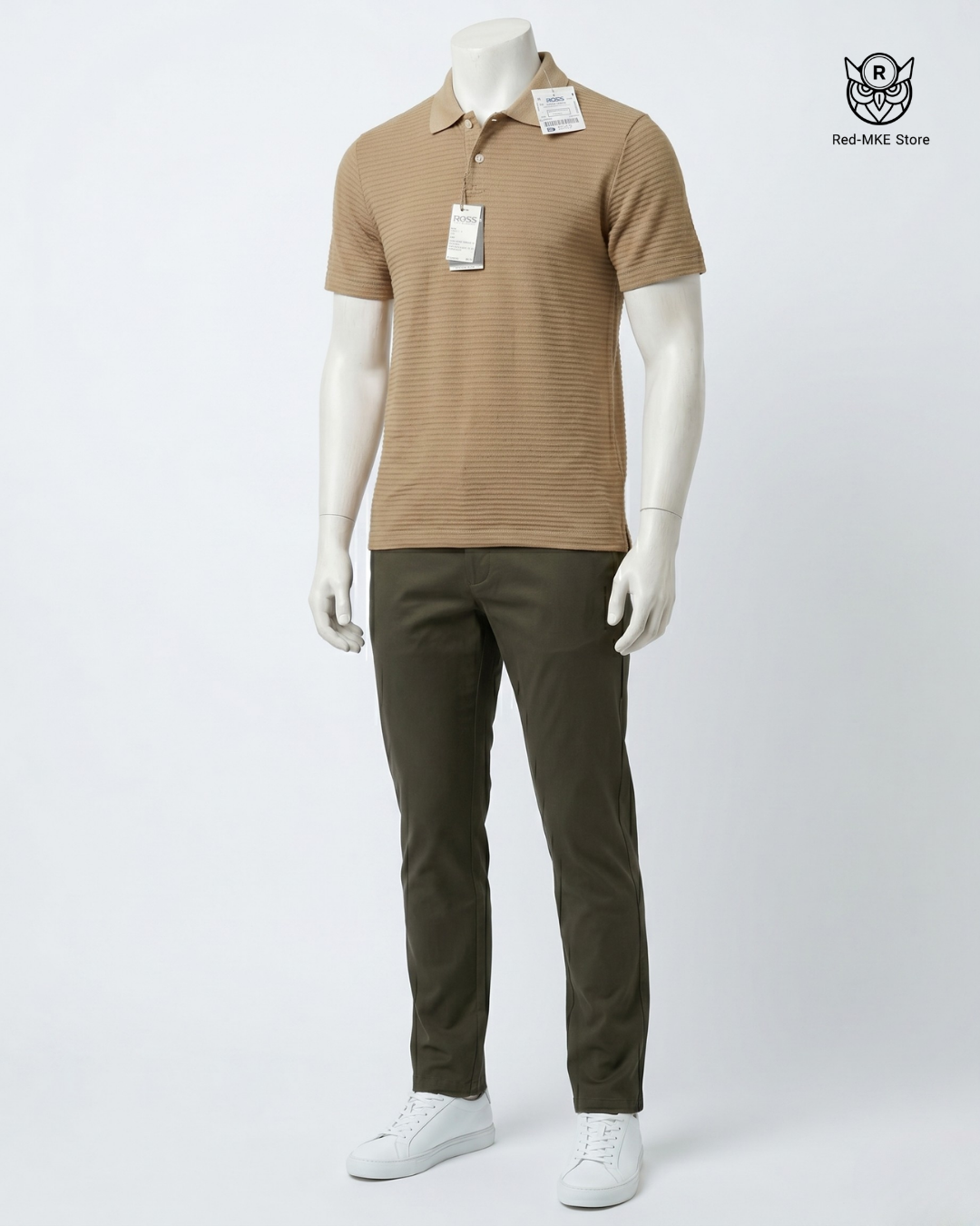 Camisa tipo polo beige