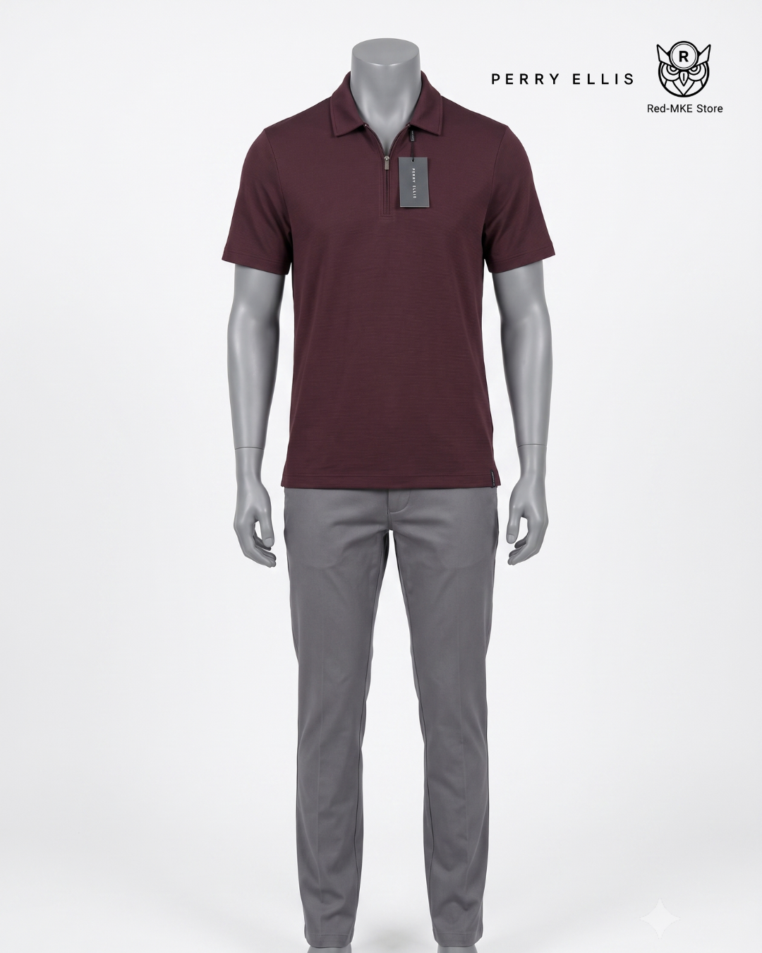 Camisa tipo polo color vino