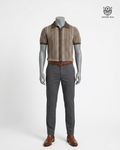 Camisa de botonones cafe rayas verticales