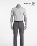 Camisa tipo polo blanco y gris