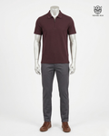 Camisa tipo polo vino