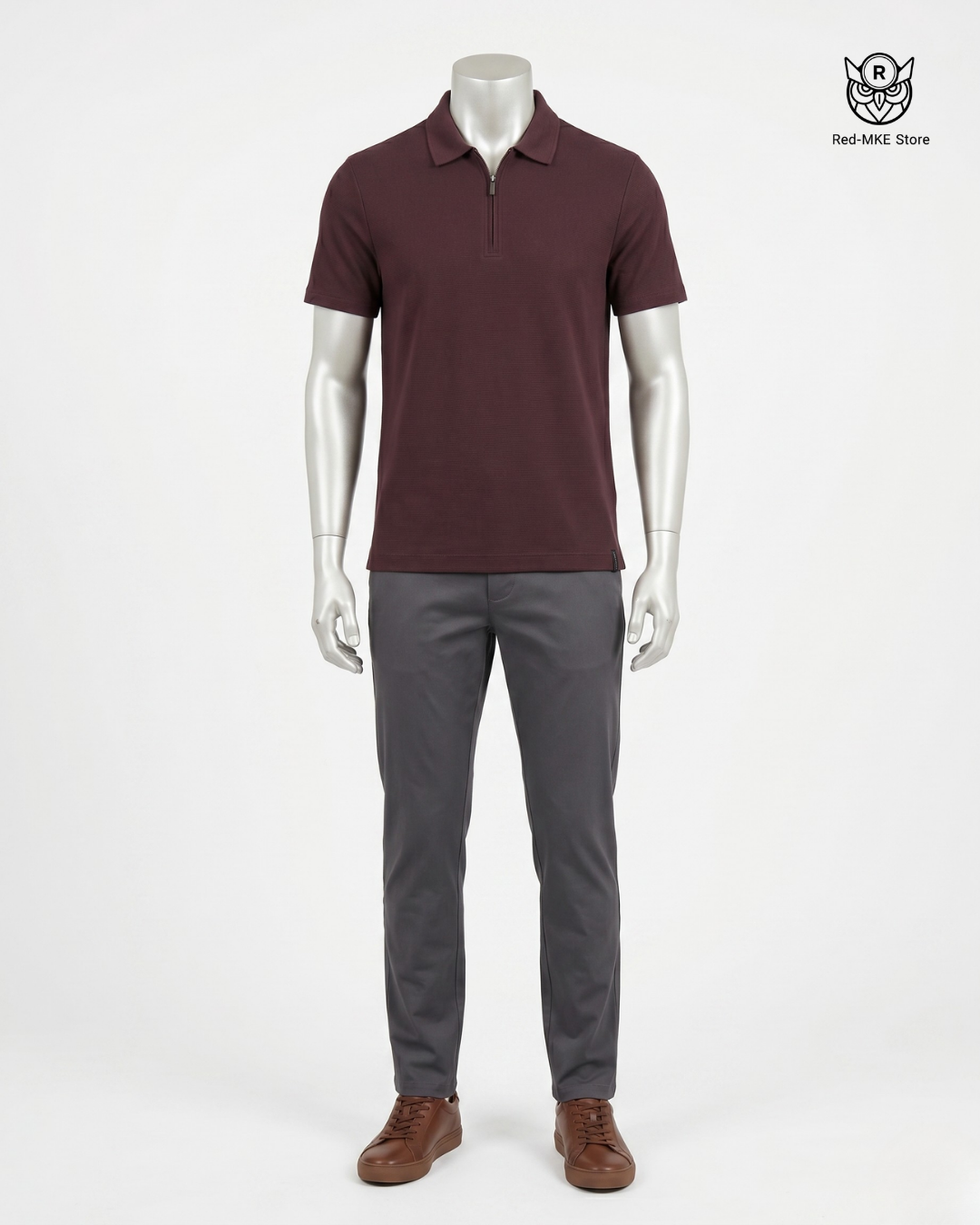 Camisa tipo polo vino