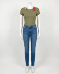 Blusa verde manga corta
