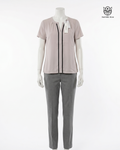 Blusa palo rosa lineas negras frontales