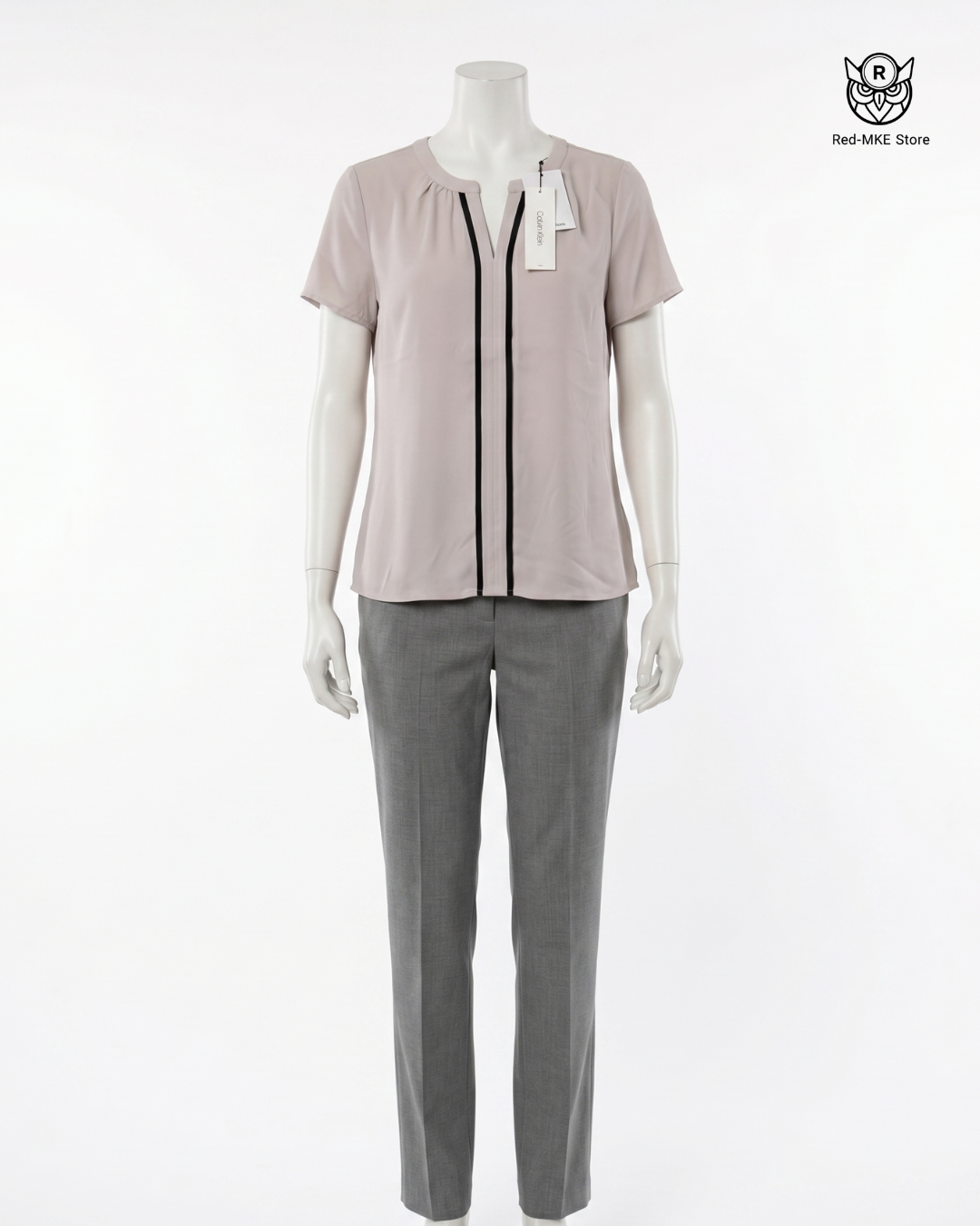 Blusa palo rosa lineas negras frontales