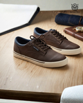 Zapato casual cafe y blanco